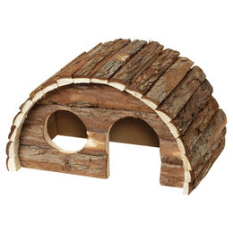 Karlie Wonderland Rundhaus Sam Häuschen aus Holz für Hamster Meerschweinchen und Kaninchen Braun Größe L 15 x 9,5 x 9 cm – Bild 1 von 9