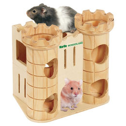Karlie Wonderland Spielburg Robin Häuschen aus Holz für Hamster und Mäuse in Natur Braun – Bild 1 von 2