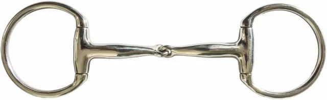 Karlslund Bliður Gebiss für Pferde mit 2 Ringen einfach gebrochen aus Edelstahl 125 mm – Bild 1 von 3
