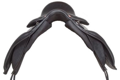 Karlslund D Sattel aus Leder 17 Zoll 46cm Grau/Braun 86° – Bild 1 von 3
