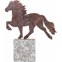 Produktbild von Karlslund Figur aus rostfreiem Stahl auf poliertem Granitstein