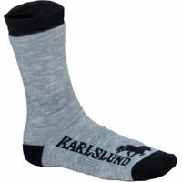 Produktbild von Karlslund Hverinn Reitsocken aus Wolle für Damen und Herren in Grau und Schwarz Größe 36-42