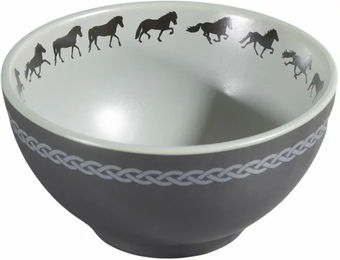 Karlslund Keramik Schale mit Pferdemotiv in Schwarz und Grau - 0,5 l – Bild 1 von 3