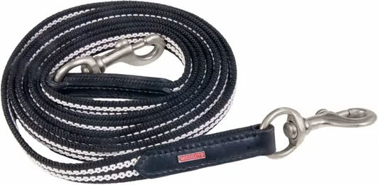 Karlslund Langer Zügel für Pferde aus geflochtenem Gummi in Schwarz - 250 cm – Bild 1 von 3
