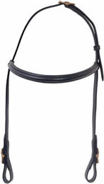Karlslund Leder Kopfstück für Pferde mit Stirnband in Schwarz – Bild 1 von 1