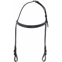 Produktbild von Karlslund Leder Kopfstück für Pferde mit Stirnband in Schwarz