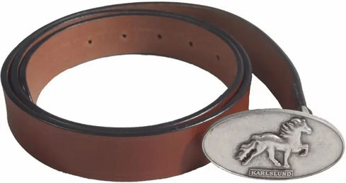 Karlslund Ledergürtel mit Islandpferd-Motiv in Braun 85 cm Unisex – Bild 1 von 1