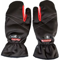 Produktbild von Karlslund Lux Fäustlinge aus Leder in Schwarz XS wasserabweisend Unisex Winterhandschuhe