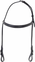 Karlslund Pferdekopfstück mit Stirnband aus Leder in Schwarz – Bild 1 von 1