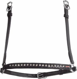 Produktbild von Karlslund Reithalfter aus Leder mit 4 Reihen Strasssteinen in Schwarz