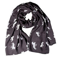 Produktbild von Karlslund Schal mit Pferde-Motiv Schwarz Grau aus Viscose