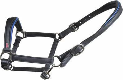 Karlslund Soft Comfort Pferd Halfter aus Leder in Blau – Bild 1 von 2
