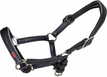 Produktbild von Karlslund Soft Comfort Pferdehalfter aus Leder für Fohlen in Grau oder Schwarz