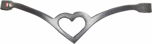 Produktbild von Karlslund Stirnband Kombi Heart aus Leder für Pferde in Schwarz und Weiß