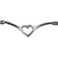 Produktbild von Karlslund Stirnband Kombi Heart aus Leder für Pferde in Schwarz und Weiß