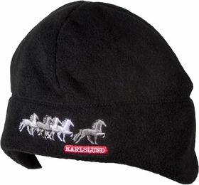 Karlslund Stormur Beanie Mütze aus Fleece in Schwarz Unisex Einheitsgröße – Bild 1 von 3