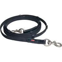 Produktbild von Karlslund Supergrip Pferdezügel aus Gummi mit Stegen in Schwarz und Chrom - 250 cm