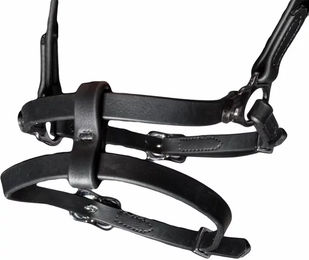 Karlslund SuperStrap englisch-kombinierte Trense aus Leder in Schwarz mit Chrom-Elementen – Bild 1 von 2
