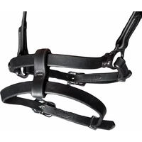 Produktbild von Karlslund SuperStrap englisch-kombinierte Trense aus Leder in Schwarz mit Chrom-Elementen