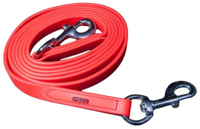 Karlslund SuperStrap-Zügel aus Biothane in Rot mit Chrom-Elementen - 250 cm – Bild 1 von 2
