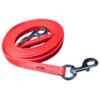 Produktbild von Karlslund SuperStrap-Zügel aus Biothane in Rot mit Chrom-Elementen - 250 cm