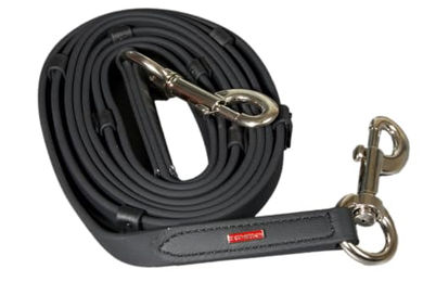 Produktbild von Karlslund SuperStrap-Zügel mit Stegen in Blau mit Chrom-Elementen - 250 cm
