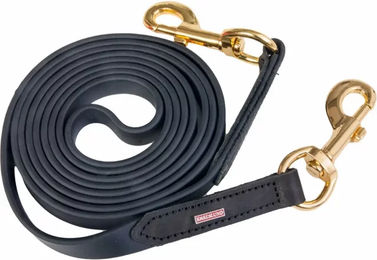 Karlslund SuperStrap Zügel Schwarz mit Messingbeschlägen für Pferde – Bild 1 von 3