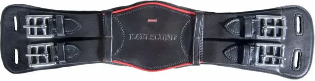 Karlslund Wave Kurzgurt für Pferde aus Leder in Schwarz 45 cm – Bild 1 von 2