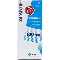 Produktbild von Karsivan 100 mg Filmtabletten für Hunde zur Unterstützung der Atemwege und Gelenke 60 Stück