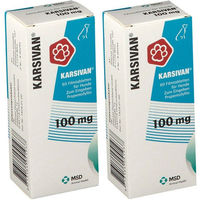 Produktbild von Karsivan 100 mg Vet Tabletten zur Seniorenpflege für Hunde aller Größen