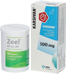 Karsivan 100 mg Vet und Zeel VET Tabletten zur Seniorenpflege für Herz, Atemwege und Gelenke – Bild 1 von 1