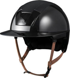 Produktbild von KASK Kooki Lady Reithelm für Damen mit braunem Kinnriemen Schwarz
