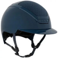Produktbild von KASK Reithelm Dogma Pure Shine Unisex Silber Blau mit Lederdetails Größe 53 cm
