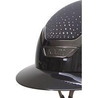Produktbild von KASK Reithelm Star Lady Pure Shine Passage für Damen in Schwarz mit braunem Kinnriemen