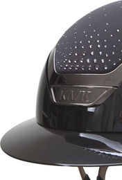 Produktbild von KASK Reithelm Star Lady Pure Shine Passage für Damen in Schwarz mit braunem Kinnriemen