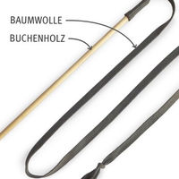 Produktbild von Kater Kasimir Katzenangel aus Buchenholz mit grauem Baumwollband
