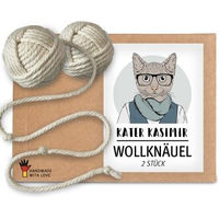 Produktbild von Kater Kasimir Katzenspielzeug 2 Wollknäuel aus Baumwolle in Beige