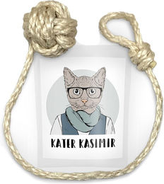 Kater Kasimir Katzenspielzeug Affenfaust Katzenball aus Sisal mit Glöckchen in Beige – Bild 1 von 5