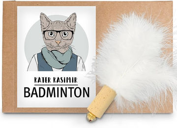 Kater Kasimir Katzenspielzeug Federball mit echten Naturfedern und Kork - 1 Stk. – Bild 1 von 5