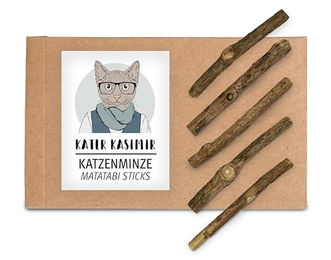 Kater Kasimir Matatabi Sticks aus Holz als Katzenminze Spielzeug und Kausticks zur Zahnpflege für Katzen aller Altersstufen – Bild 1 von 8