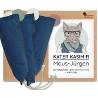Produktbild von Kater Kasimir MAUS-JÜRGEN XXL Spielmaus für Katzen aus Jeans-Stoff und Leder 3er Set