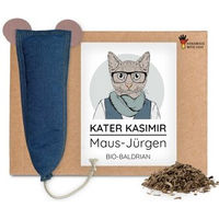Produktbild von Kater Kasimir Maus-Jürgen XXL Spielmaus für Katzen aus Jeans-Stoff und Leder mit Baldrian