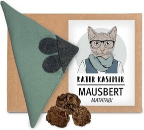 Kater Kasimir Mausbert 2-in-1 Katzenspielzeug und Kuschelkissen aus Bio-Baumwolle mit Matatabi-Füllung für Katzen – Bild 1 von 5