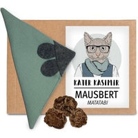 Produktbild von Kater Kasimir Mausbert 2-in-1 Katzenspielzeug und Kuschelkissen aus Bio-Baumwolle mit Matatabi-Füllung für Katzen