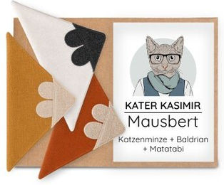 Kater Kasimir Schnurrbert Maus aus Baumwolle bunt OEKO-TEX 3er Pack – Bild 1 von 2