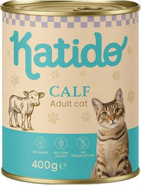 Produktbild von KATIDO Adult Katzen Nassfutter Kalb mit hohem Fleischanteil und Monoprotein 400 g