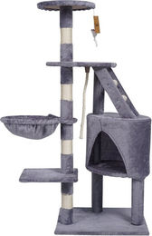 KATIDO Katzenkratzbaum mit Hängematte und Sisal in Grau-Blau 118 cm – Bild 1 von 7