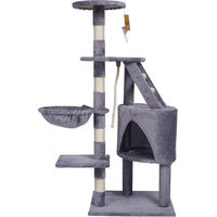 Produktbild von KATIDO Katzenkratzbaum mit Hängematte und Sisal in Grau-Blau 118 cm