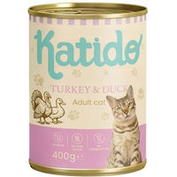 Produktbild von KATIDO Nassfutter für Katzen Adult Pute und Ente mit Stückchen in Sauce getreidefrei 400 g