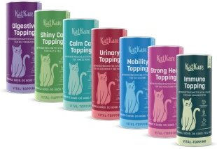 KatKare Vital Toppings Komplett Sortiment-Box für Katzen mit 7 Pulver-Sorten zur Unterstützung von Magen-Darm, Immunsystem, Gelenken sowie Haut und Fell, 7 x 90 g – Bild 1 von 2
